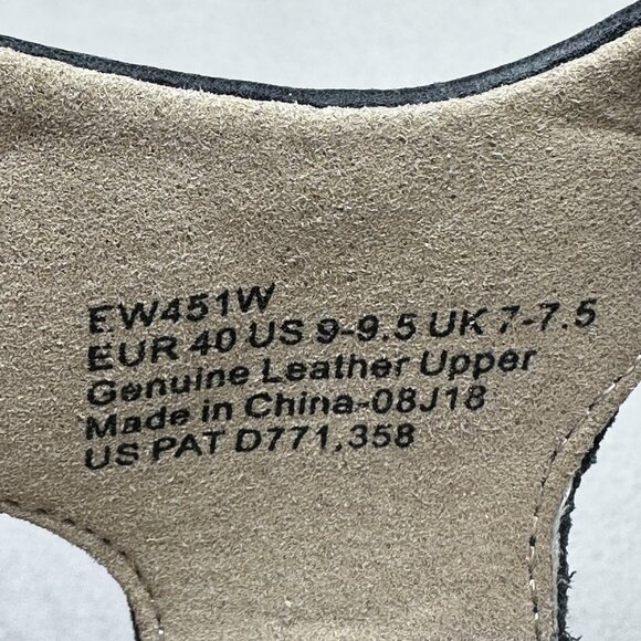 Aetrex Naya Womens Size 9-9.5 Sandals Navy Braided Leather Quarter Strap Wedge - Picture 8 of 8